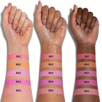 All 5 powder blush shades swatched on arm | SIX BEAUTY