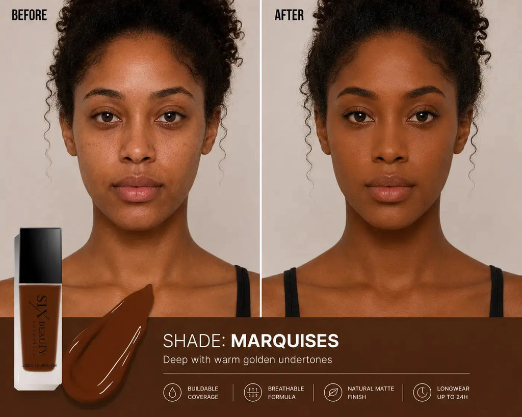 Six Beauty Luminous Matte Foundation - Full Coverage, Long-Wear, Inclusive Shades SIX BEAUTY
