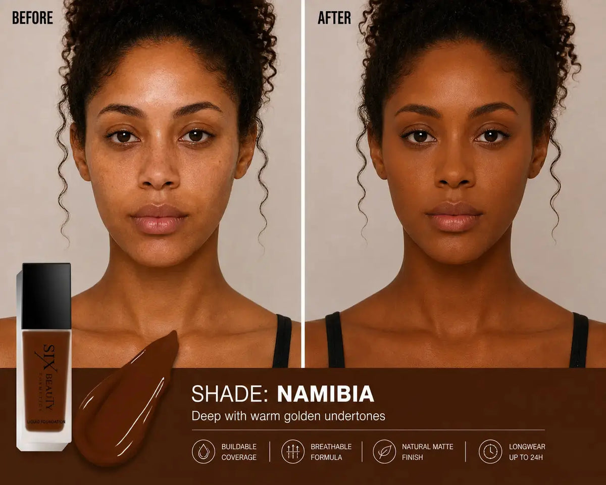Six Beauty Luminous Matte Foundation - Full Coverage, Long-Wear, Inclusive Shades SIX BEAUTY
