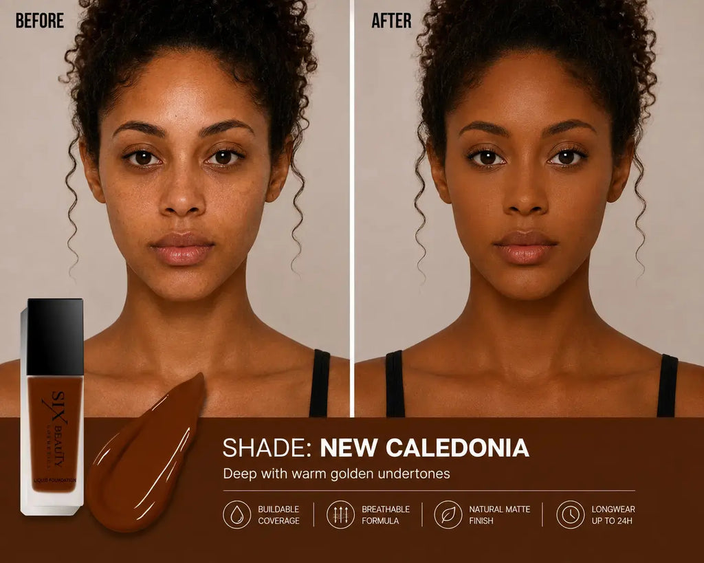 Six Beauty Luminous Matte Foundation - Full Coverage, Long-Wear, Inclusive Shades SIX BEAUTY