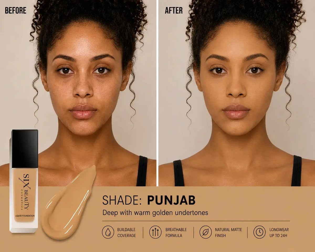 Six Beauty Luminous Matte Foundation - Full Coverage, Long-Wear, Inclusive Shades SIX BEAUTY