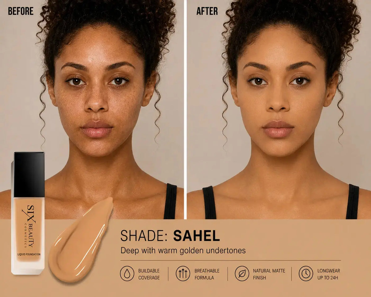 Six Beauty Luminous Matte Foundation - Full Coverage, Long-Wear, Inclusive Shades SIX BEAUTY