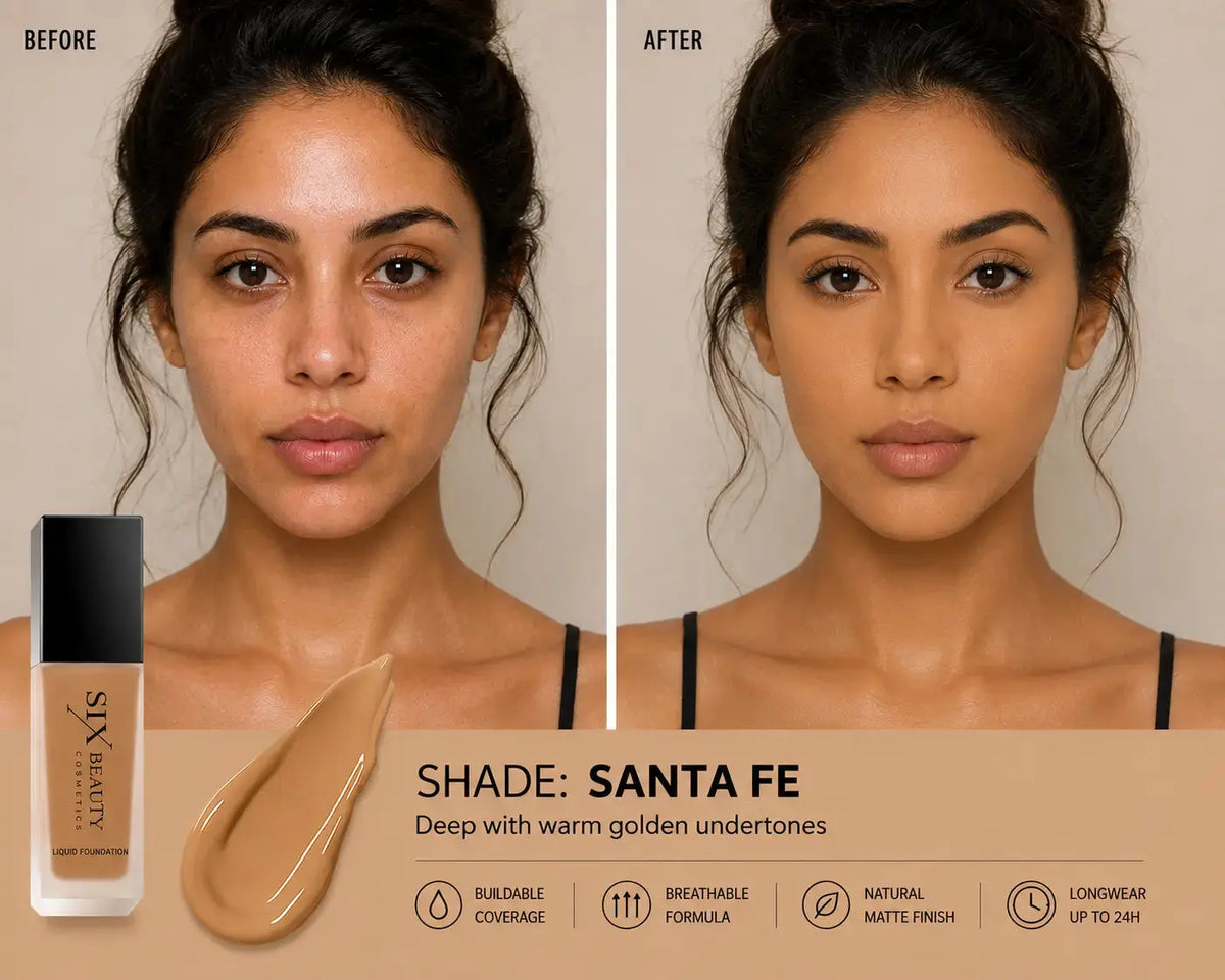 Six Beauty Luminous Matte Foundation - Full Coverage, Long-Wear, Inclusive Shades SIX BEAUTY