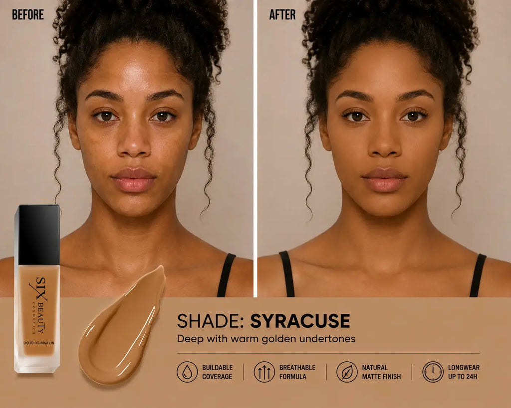 Six Beauty Luminous Matte Foundation - Full Coverage, Long-Wear, Inclusive Shades SIX BEAUTY