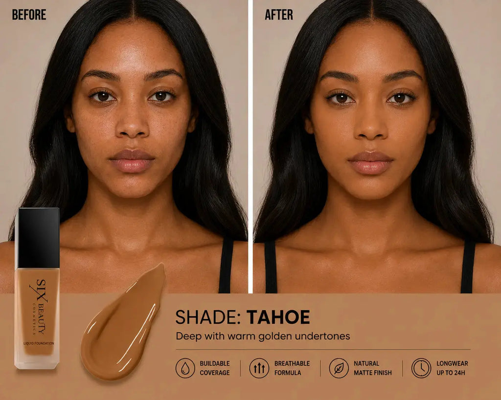 Six Beauty Luminous Matte Foundation - Full Coverage, Long-Wear, Inclusive Shades SIX BEAUTY