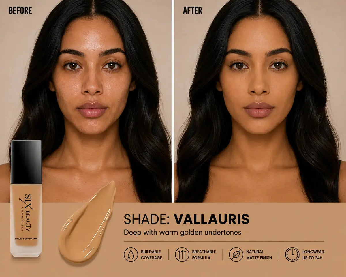 Six Beauty Luminous Matte Foundation - Full Coverage, Long-Wear, Inclusive Shades SIX BEAUTY