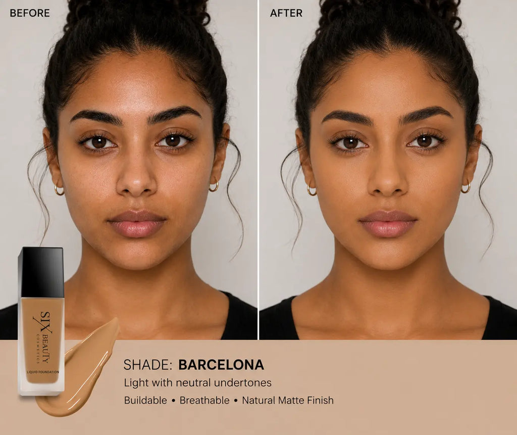 Six Beauty Luminous Matte Foundation - Full Coverage, Long-Wear, Inclusive Shades SIX BEAUTY