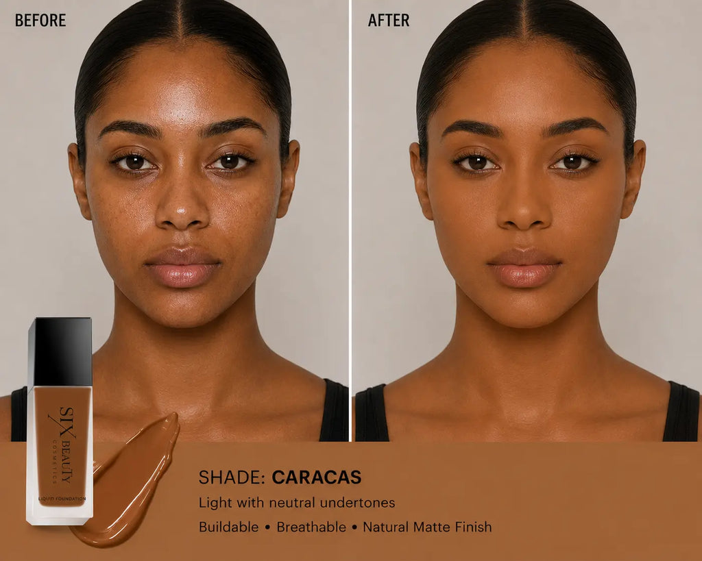 Six Beauty Luminous Matte Foundation - Full Coverage, Long-Wear, Inclusive Shades SIX BEAUTY