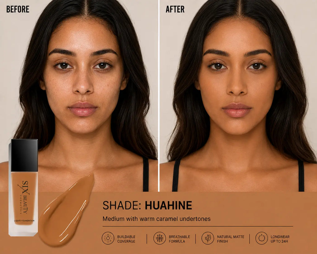 Six Beauty Luminous Matte Foundation - Full Coverage, Long-Wear, Inclusive Shades SIX BEAUTY