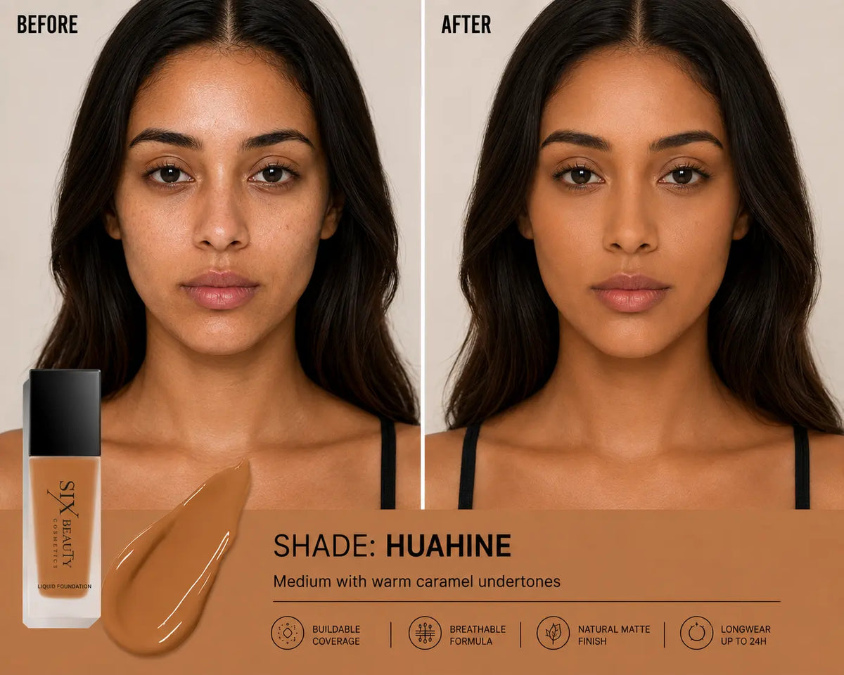 Six Beauty Luminous Matte Foundation - Full Coverage, Long-Wear, Inclusive Shades SIX BEAUTY