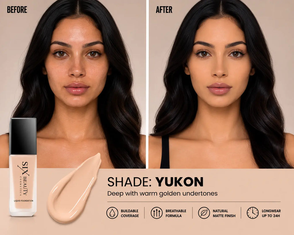 Six Beauty Luminous Matte Foundation - Full Coverage, Long-Wear, Inclusive Shades SIX BEAUTY