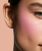 Light pink powder blush swatch on white | SIX BEAUTY
