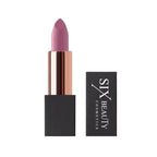 Six Beauty Luxury Matte Lipstick – richly pigmented colour in elegant black and gold tube