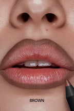 Smudge-resistant lip liner in brown tone