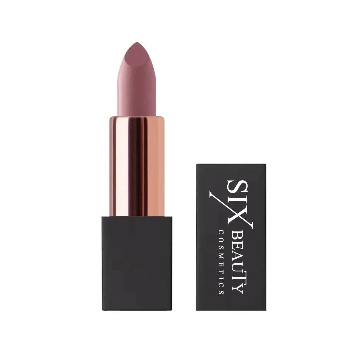 Six Beauty Luxury Matte Lipstick – richly pigmented colour in elegant black and gold tube